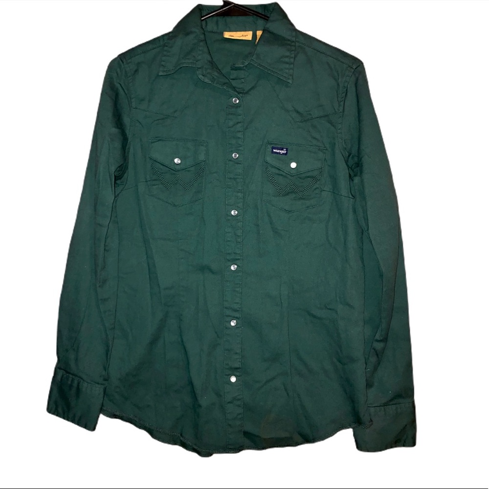 WRANGLER green pearl snap